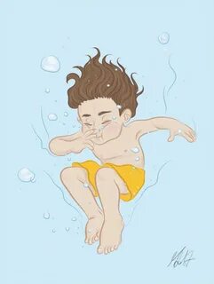 Мальчик картинка в воде