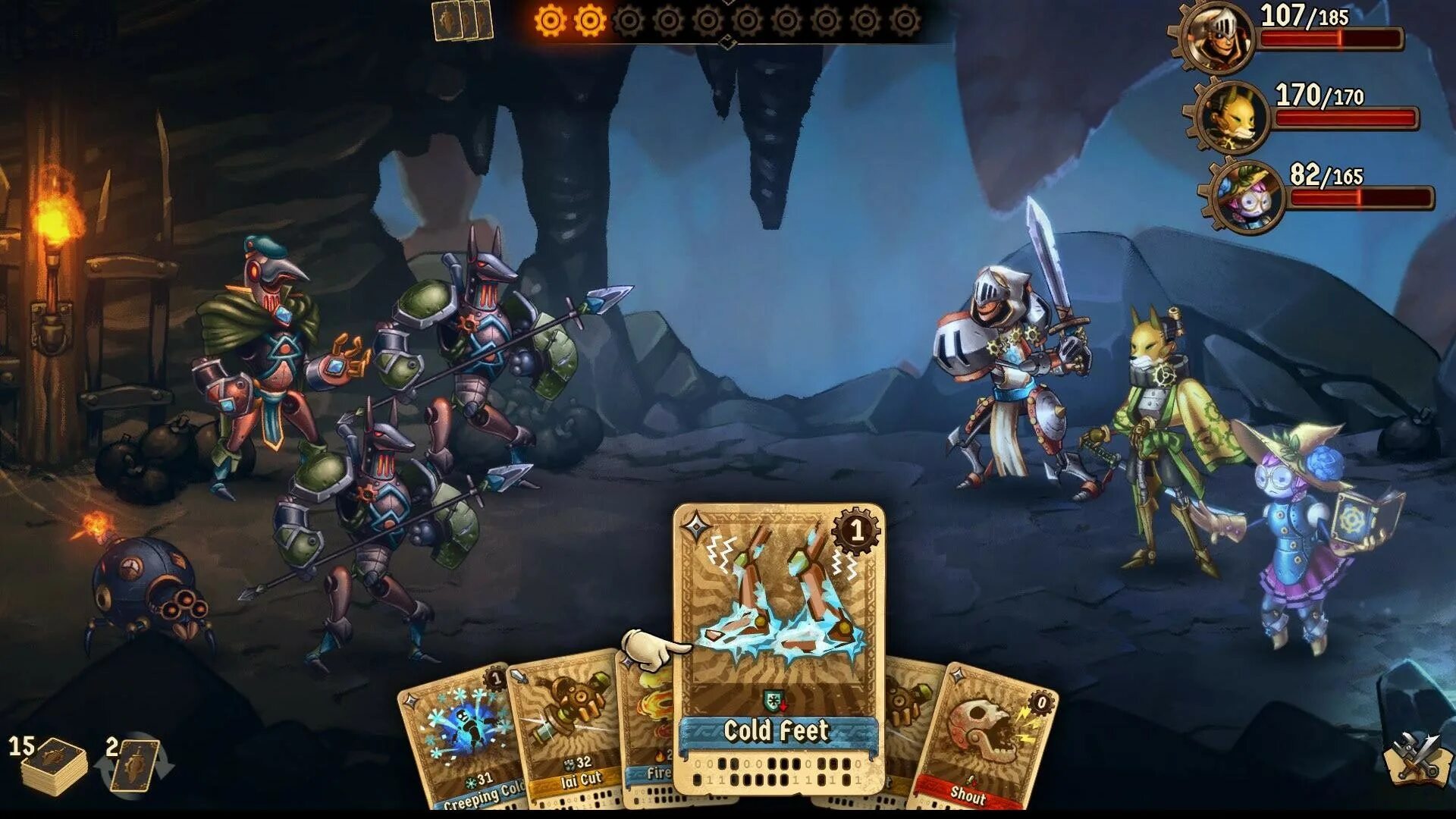 STEAMWORLD Quest: hand of Gilgamech (2019). STEAMWORLD Quest: hand of Gilgamesh геймплей. RPG Battle. STEAMWORLD Quest: hand of Gilgamesh похожие игры. Игры похожие на игру quest