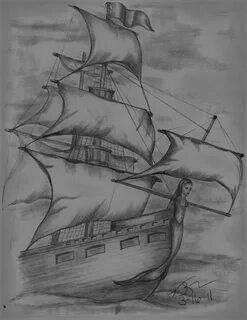 Корабль рисунок карандашом
