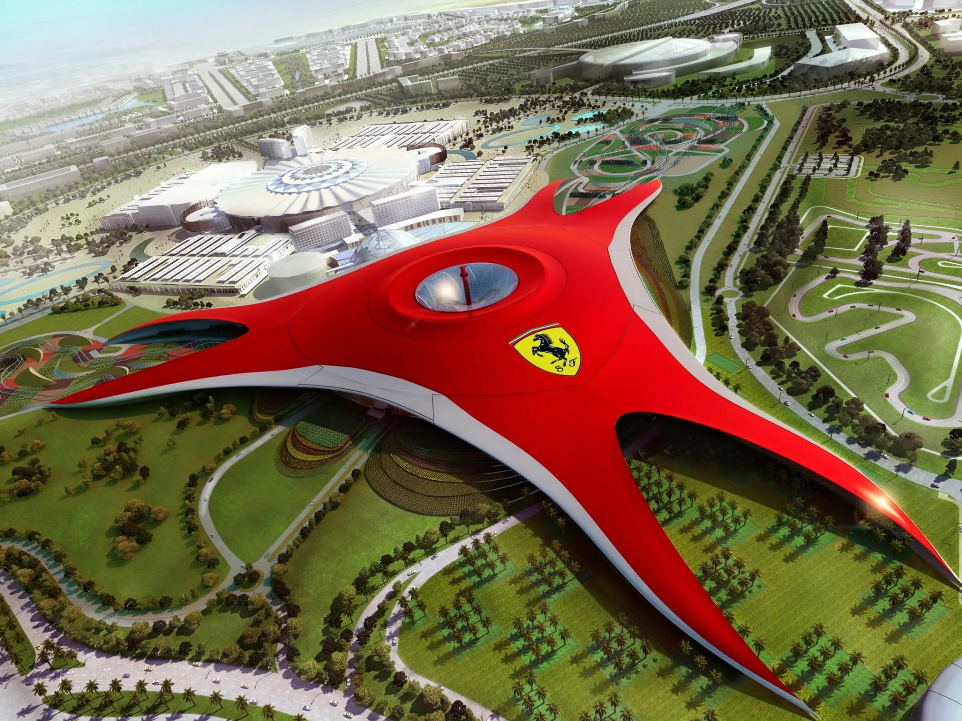 Man made world. Ferrari Park Абу Даби. Ferrari парк в Дубае. Ferrari World Abu Dhabi аттракционы. Тематический парк Ferrari World (г. Абу-Даби).