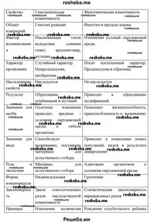 Сравнительная таблица генотипической и фенотипической
