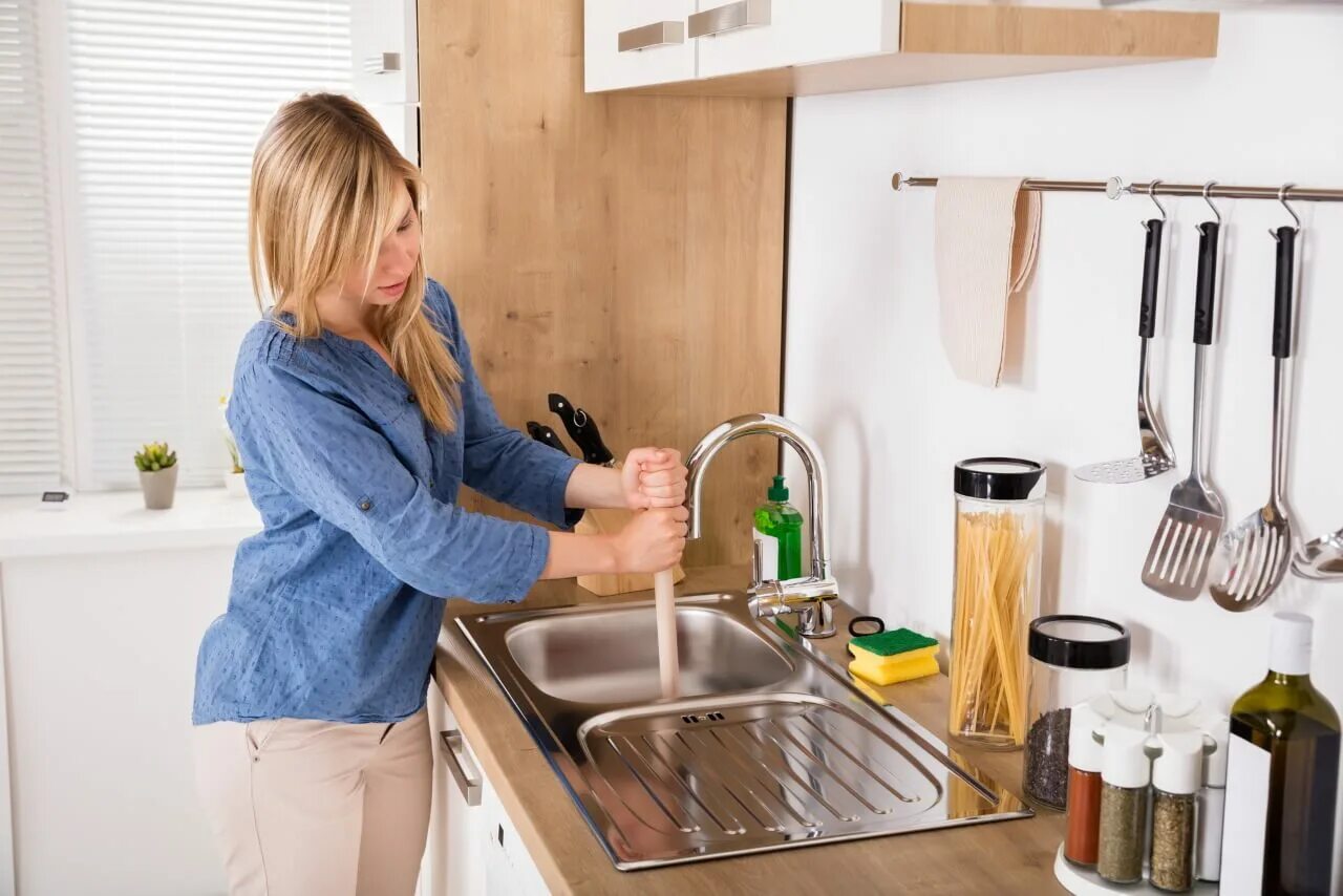 Drain Kitchen. Drain in the Kitchen. Blocked hand Sink. Sink Testing.