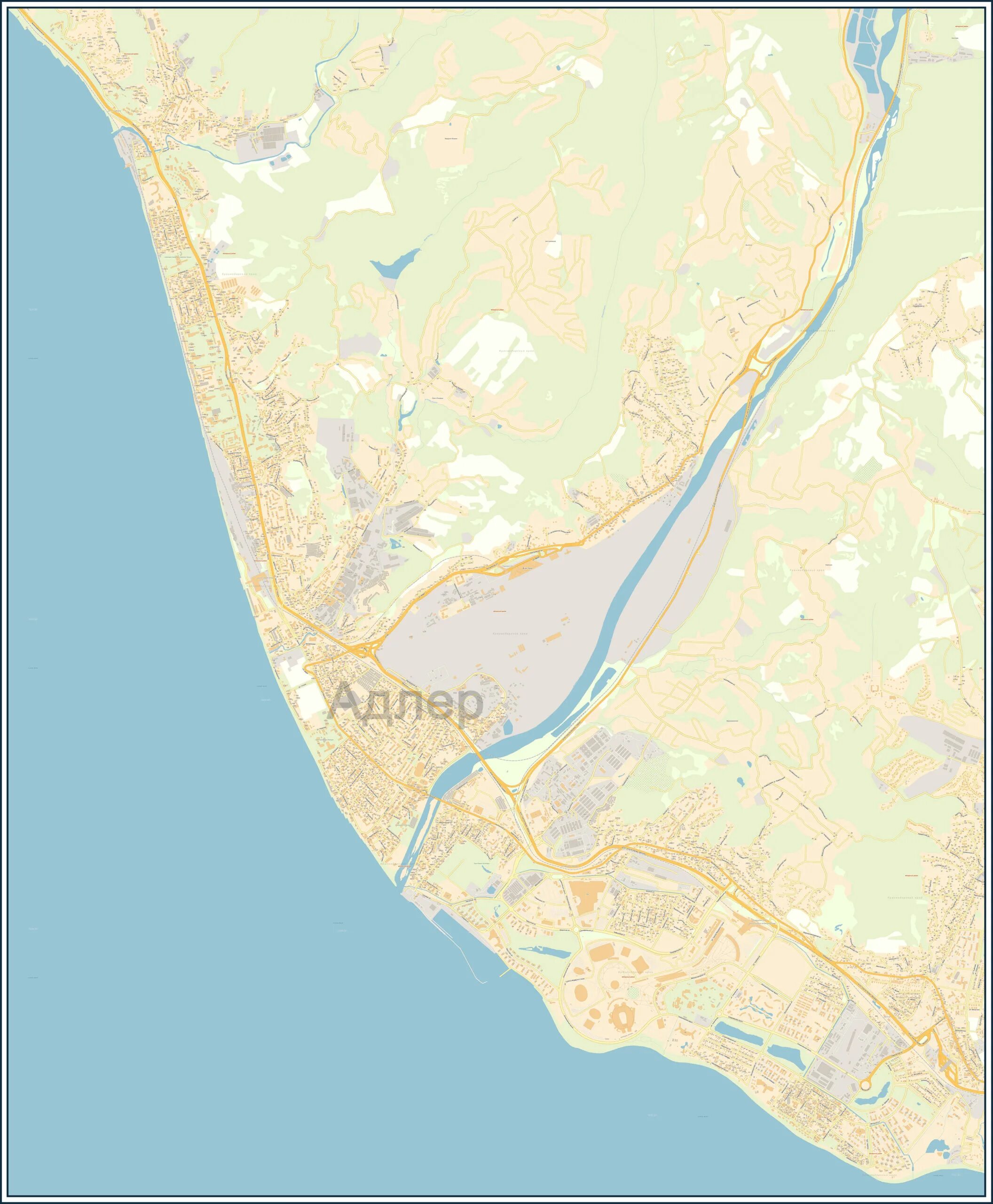 Карта Сочи Адлер. Прибрежная в Адлере на карте. Районы Адлера на карте. Совхоз Россия Адлер на карте.