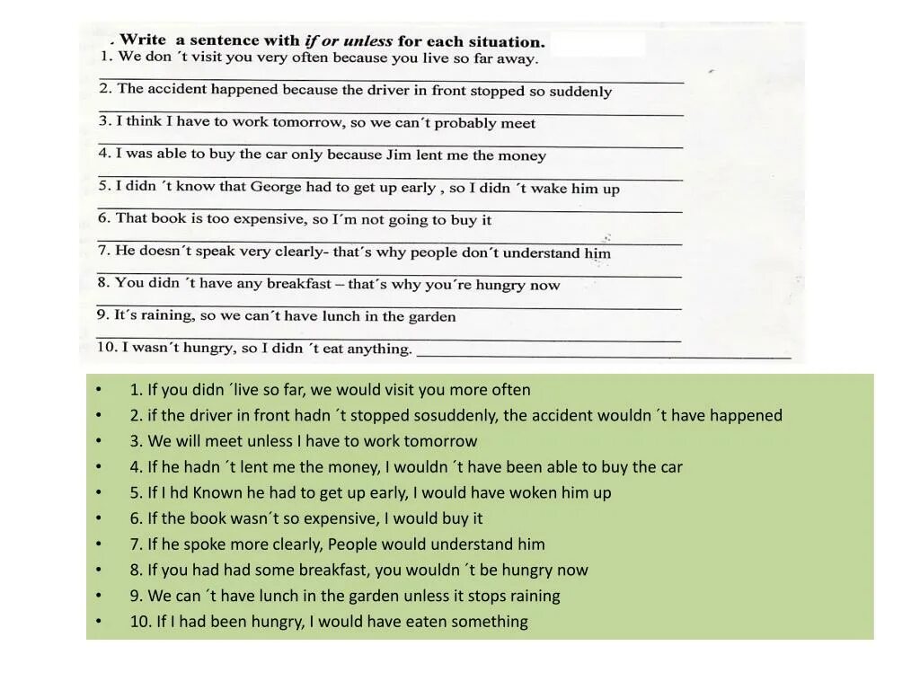 Have you been able to. If he had been with me книга. Would have been able. If you had +would. Write a sentence for each situation