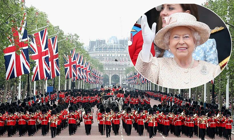 Ii am the queen. Trooping the Colour праздник. Празднование др королевы Англии. Праздничный парад Великобритании.