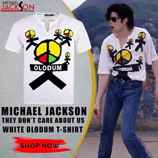 Don t care about us текст. Принт на футболке Майкла Джексона Olodum.