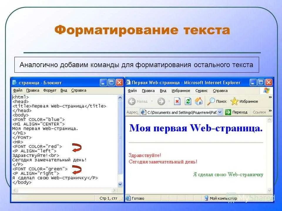 Создать страницу сайта