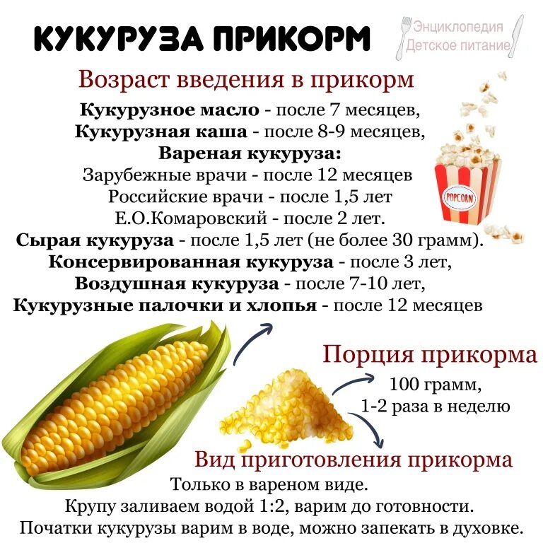 С какого возраста давать кукурузу