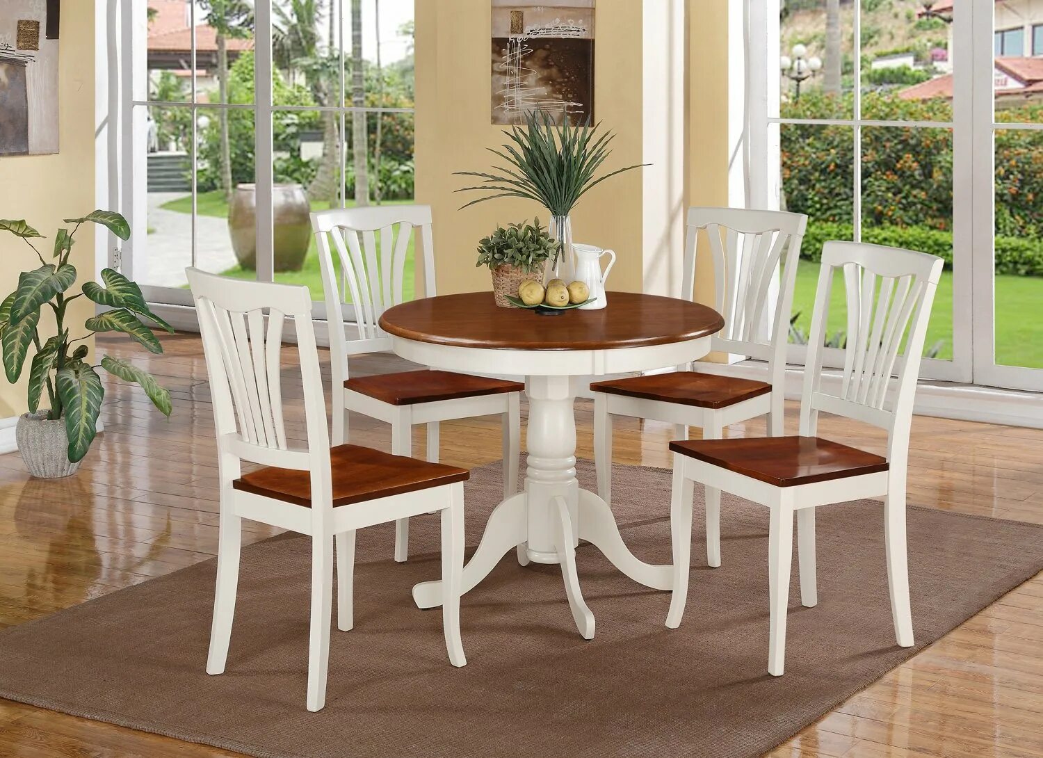 столовая группа walnut dining table w/6 chairs.