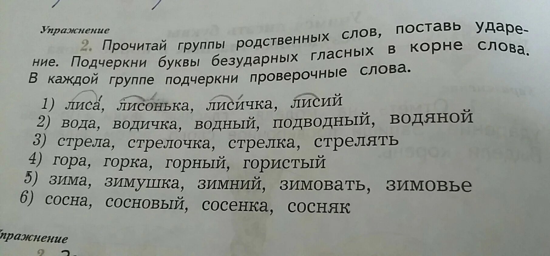 Русский язык 2 класс гроза. Группы родственных слов. Прочитай группы родственных слов поставь. Прочитай группы родственных слов поставь ударение. Подчеркни буквы безударных гласных.