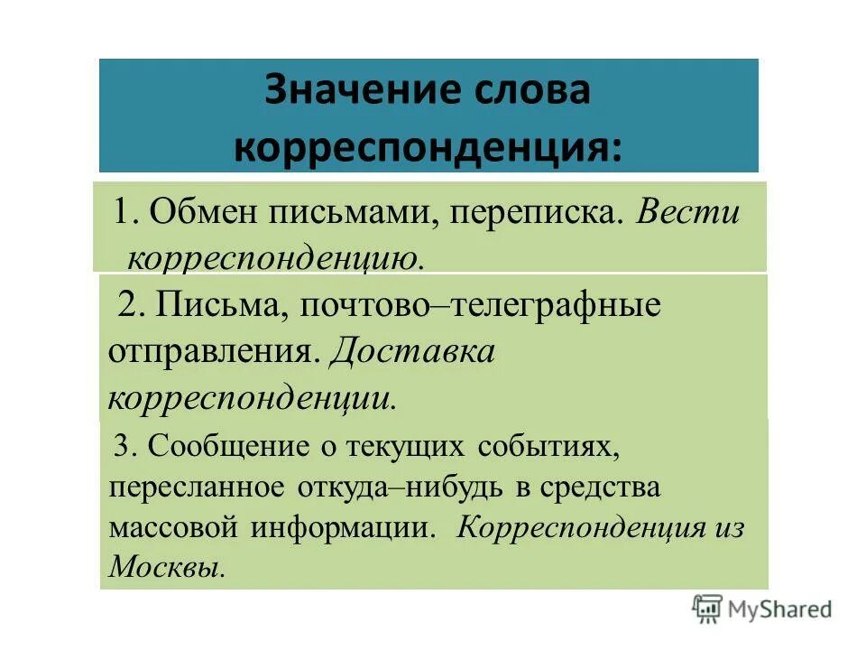 Значение слова корреспонденция. Значение слова обмен. Примеры слова обмен. Как правильно написать слово корреспонденция. Образование слова обмен