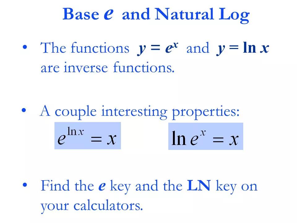 Ln use. Ln логарифм. Ln e x. Логарифм e^x. Натуральный логарифм от экспоненты.
