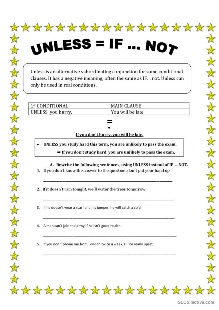 Unless sentences. Unless упражнения. Упражнения с unless в английском языке. Conditionals unless упражнения. First conditional unless упражнения.