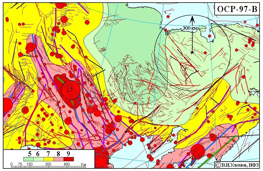 Сильная сейсмическая активность. Карта ОСР-97. Карта сейсмического районирования России ОСР-97. ОСР 97 карта общего сейсмического районирования. Сейсмические разломы.
