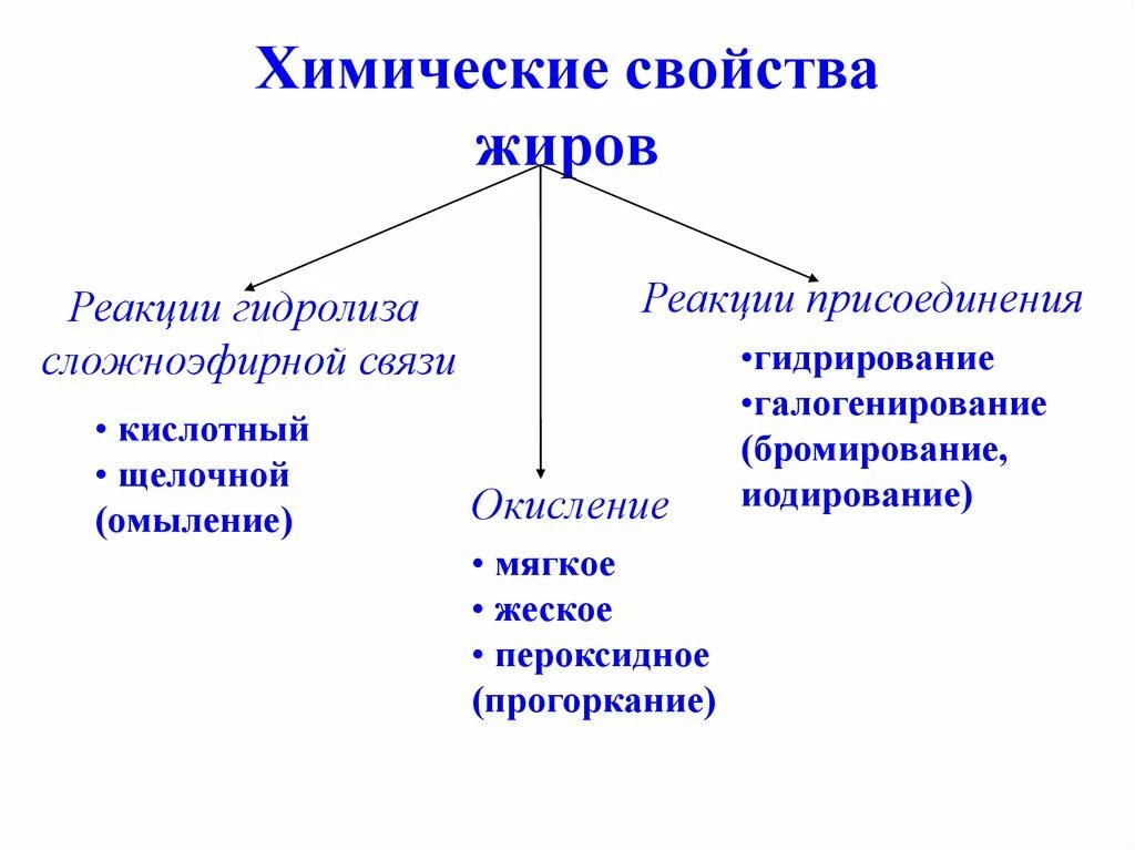 Характерные реакции жиров