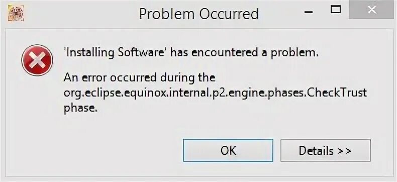 A problem occurred during scanning. Problem occurred during