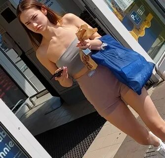 HOT INSANE tight teen shopping in ass-eating shorts (7) .