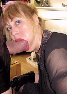 Sex Slut Linda Cocksucker Sucks Cock wearing Short pvc skirt - N.