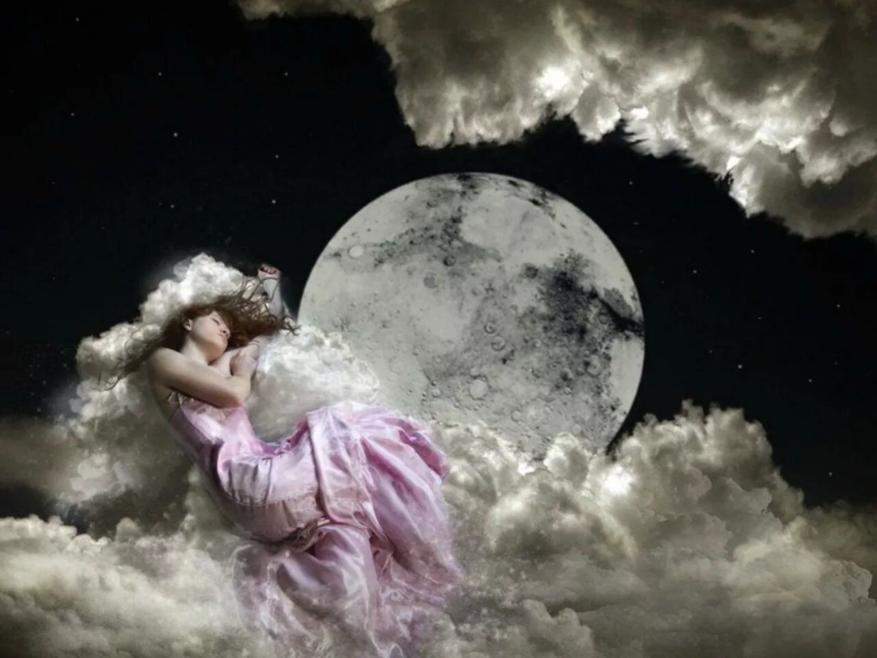Сонник облака. Девушка-Луна. Облако сна. Лунная девушка.
