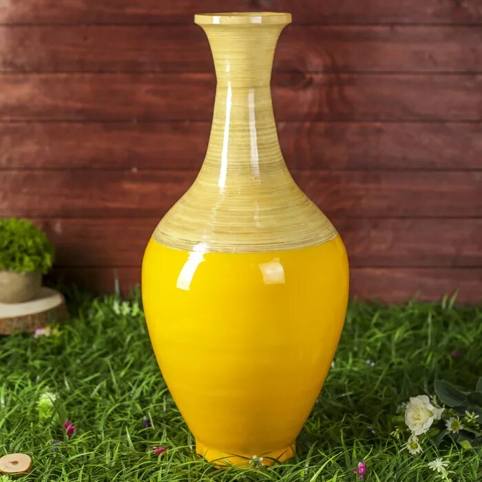 Глянцевая ваза. Желтая ваза. Желтые вазы. Ваза "горчичная". Ваза желтого цвета.