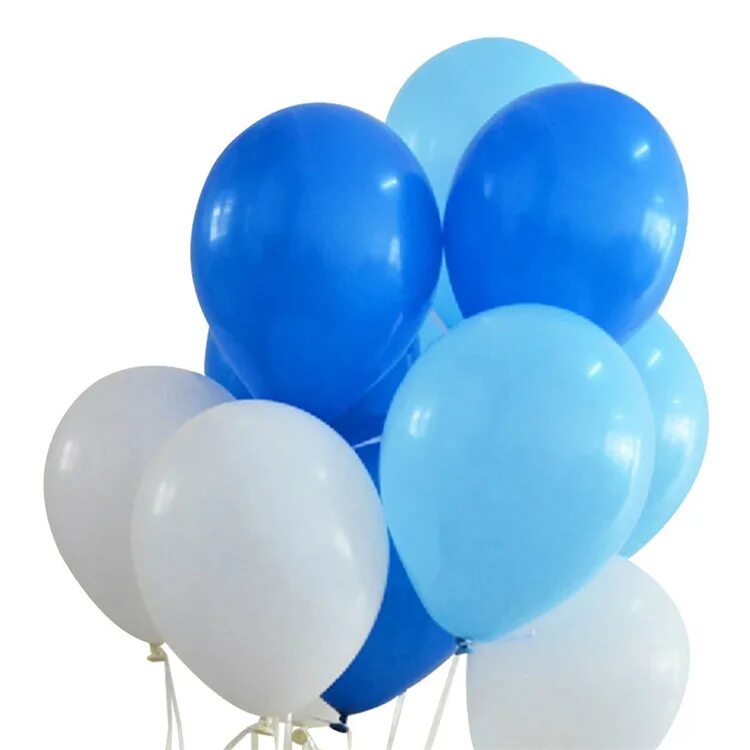 Шары латекс парти Баллонс. Воздушные шары. Сине белые шары. Голубой шарик.