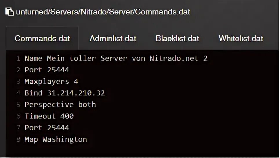 Commands dat Unturned. Настройка Commands dat Unturned. Unturned Server Commands.dat screenshot. Unturned сколько весит в стиме.