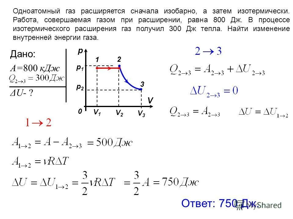 Как изменится давление одноатомного