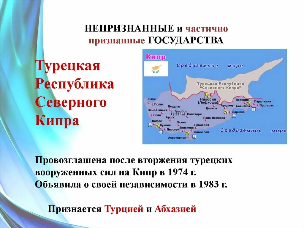 Какие государства признала россия. Непризнанные страны. Непризнанные страны на территории России. Признанные непризнанные и частично признанные государства. Частично признанное государство.