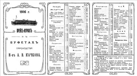 Дореволюционные меню