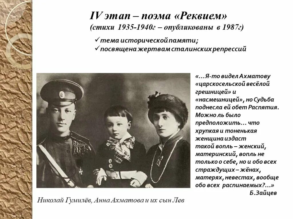 Поэма «Реквием»(1935-1940). Ахматова репрессии.