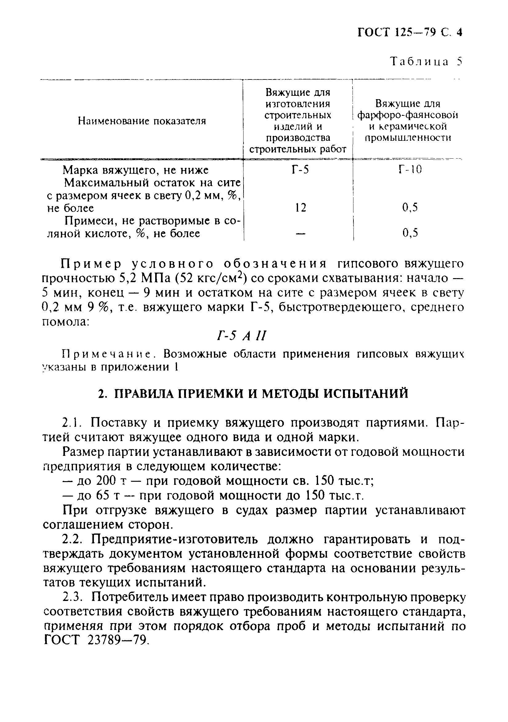 Марка вяжущего
