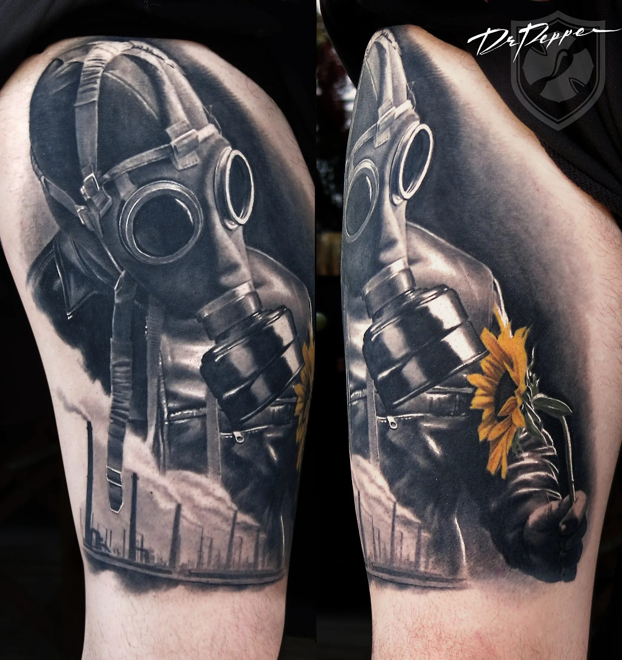 противогаз тату на груди. тату респиратор. тату постапокалипсис. тату рхбз войск. череп в противогазе.