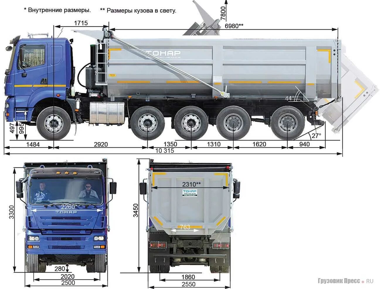 Сколько вмещает камаз. Тонар самосвал габариты. Тонар 40 габариты кузова грузовика. Габариты полуприцепа Тонар самосвал. Тонар самосвал ширина кузова.