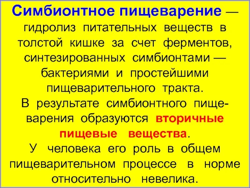 Гидролиз в пищеварении. Симбионтное пищеварение. Симбионтное пищеварение это пищеварение. Симбионтное пищеварение в толстом кишечнике. Ферменты симбионтного пищеварения.