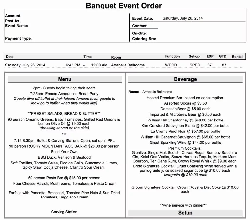 Order events. Banquet event order шаблон. Эвент ордер. Пример Banquet event order. Банкетный ивент ордер.
