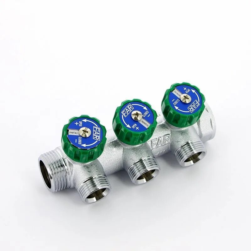Коллектор far 3 вых. Коллектор far fk 3822 3412tp. коллектор far 3822 112eu. коллектор проходной регулируемый far multifar (3822 3412tp) 3/4&quot; нр, 3 отвода 1/2&quot;. коллектор проходной регулируемый far multifar (3822 134) 1&quot; нр-вр.