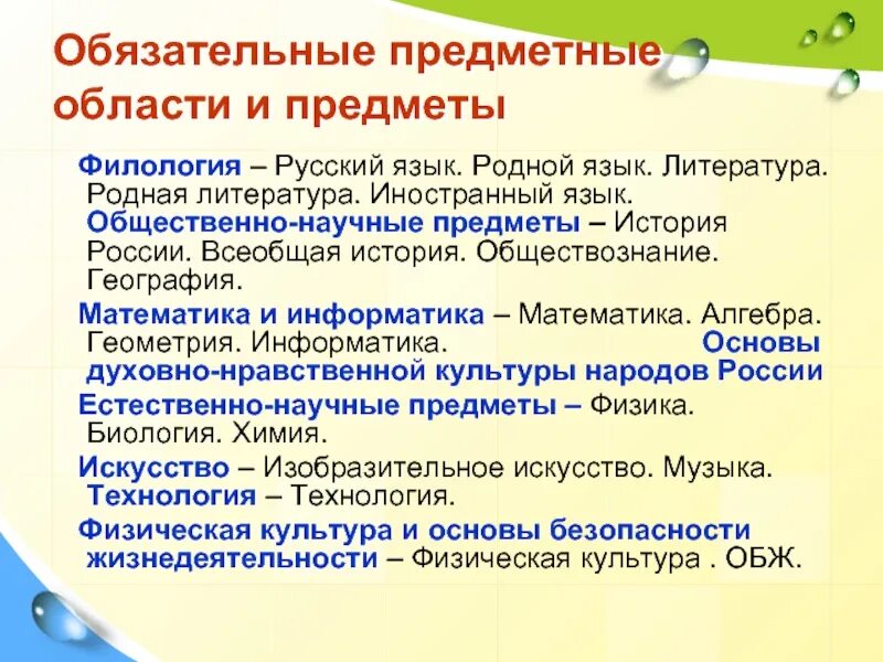 Обязательная предметная область