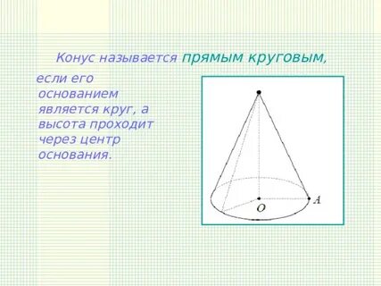 Прямой круговой конус показан на чертеже