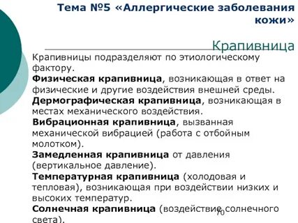 Крапивница тест с ответом