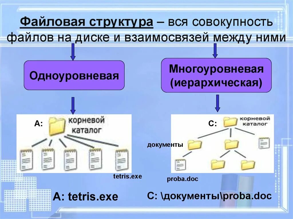 Файлы и файловые структуры 7 класс. Файловая структура диска информатика 7 класс. многоуровневая файловая структура. одноуровневая и многоуровневая файловая структура. файловая структура это в информатике.