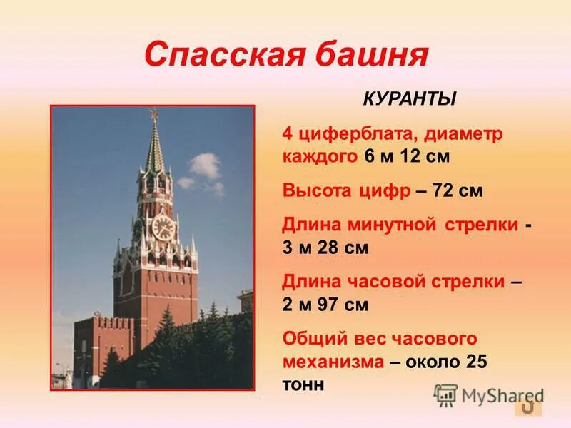 Масса курантов установленных на спасской башне московского