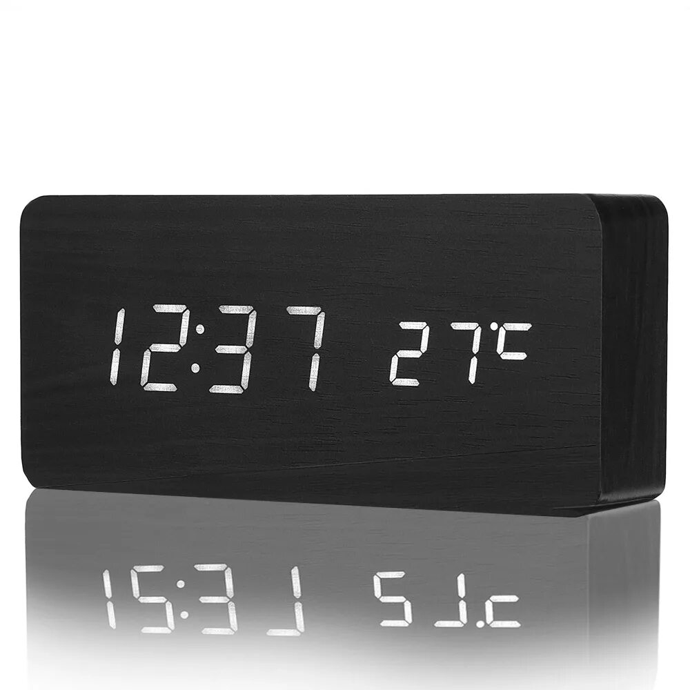 Led digital clock. Деревянные настольные led часы с термометром slt-6035. цифровой будильник светодиодный с термометром. часы электронные настольные светящиеся аларм клокс. электронные led часы настенные (температура-будильник-дата).