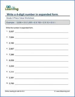Numbers 3 grade