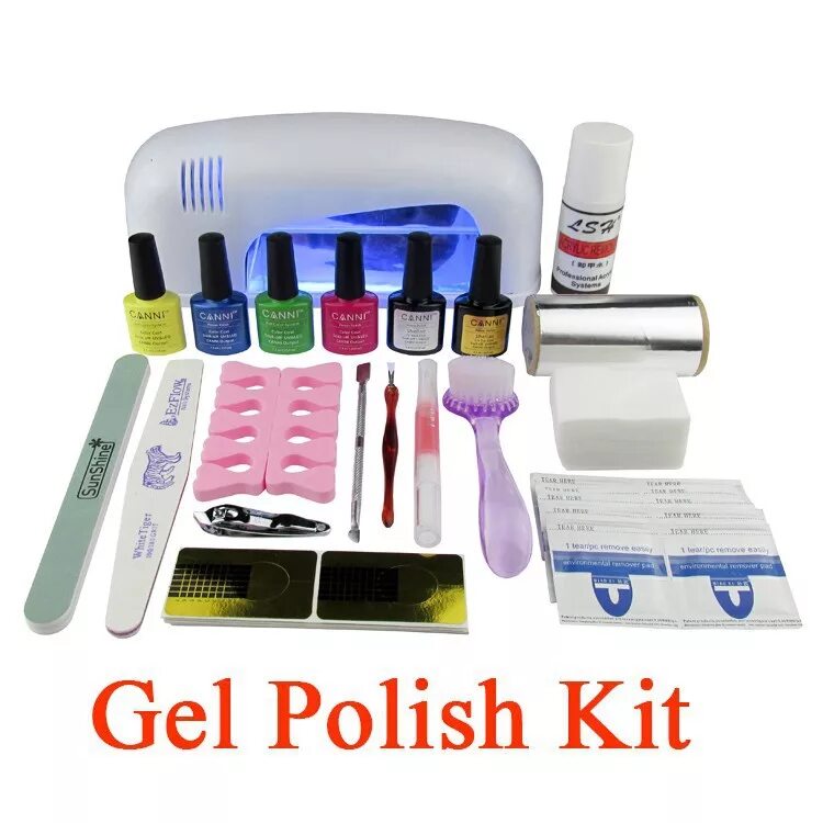 набор для покрытия гель лаком. инструменты и материалы для маникюра. набор для шеллака. набор для гелевого маникюра. набор для гель лака.