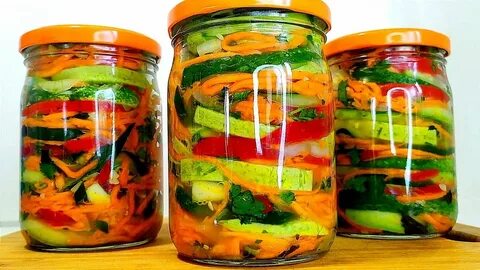 Салат огурцы кабачки перец на зиму