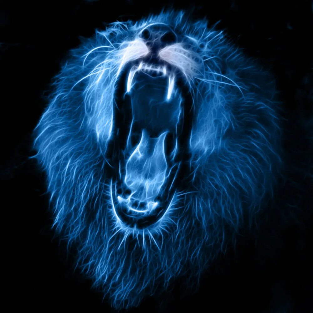 Mystical Mike Blue Lion Tattoo - Printable Animal Tattoo