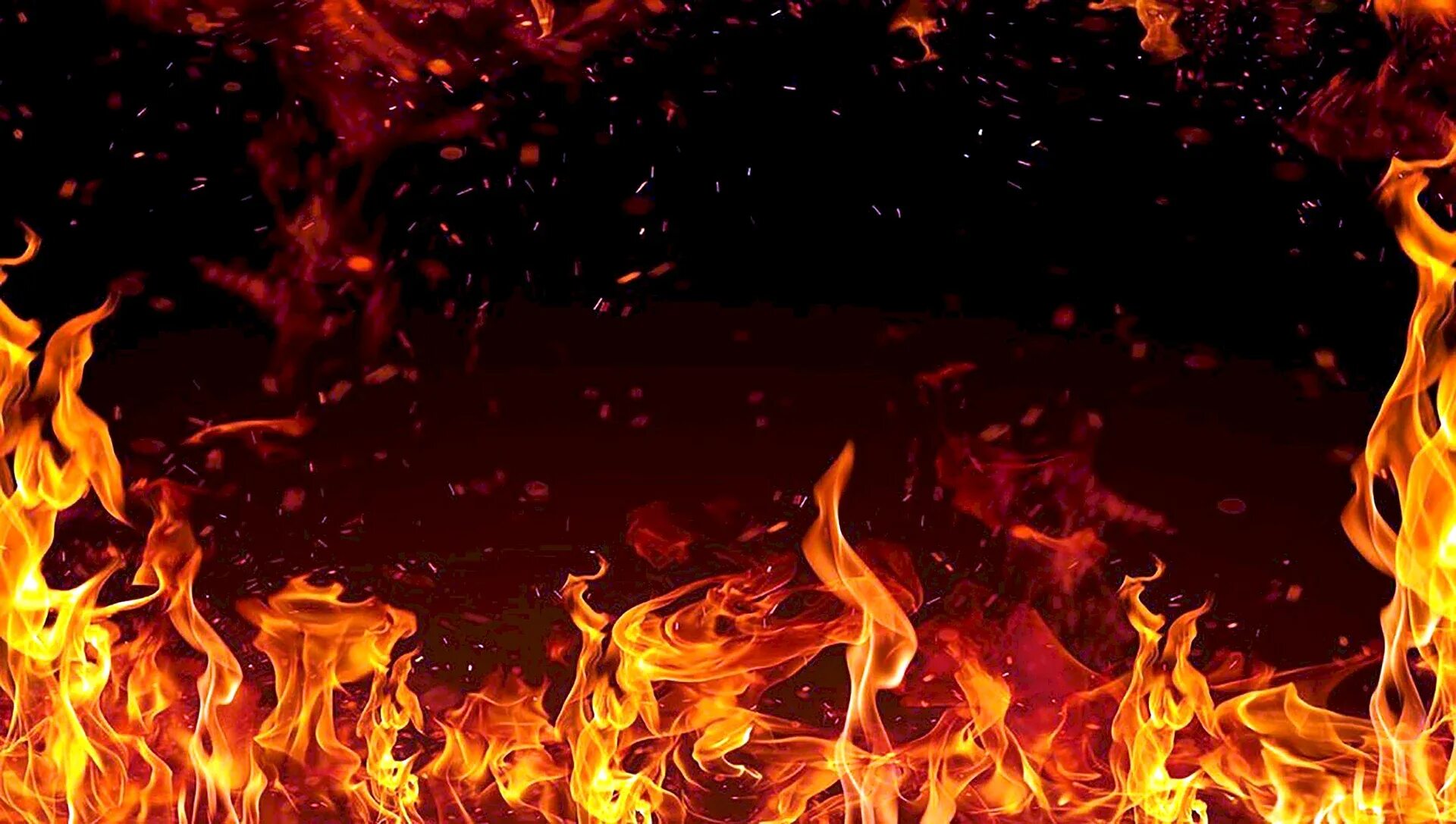 Виниловые наклейки на пол. Огонь на черном фоне. Огненный фон. Камин в виде капли. Floor flames.