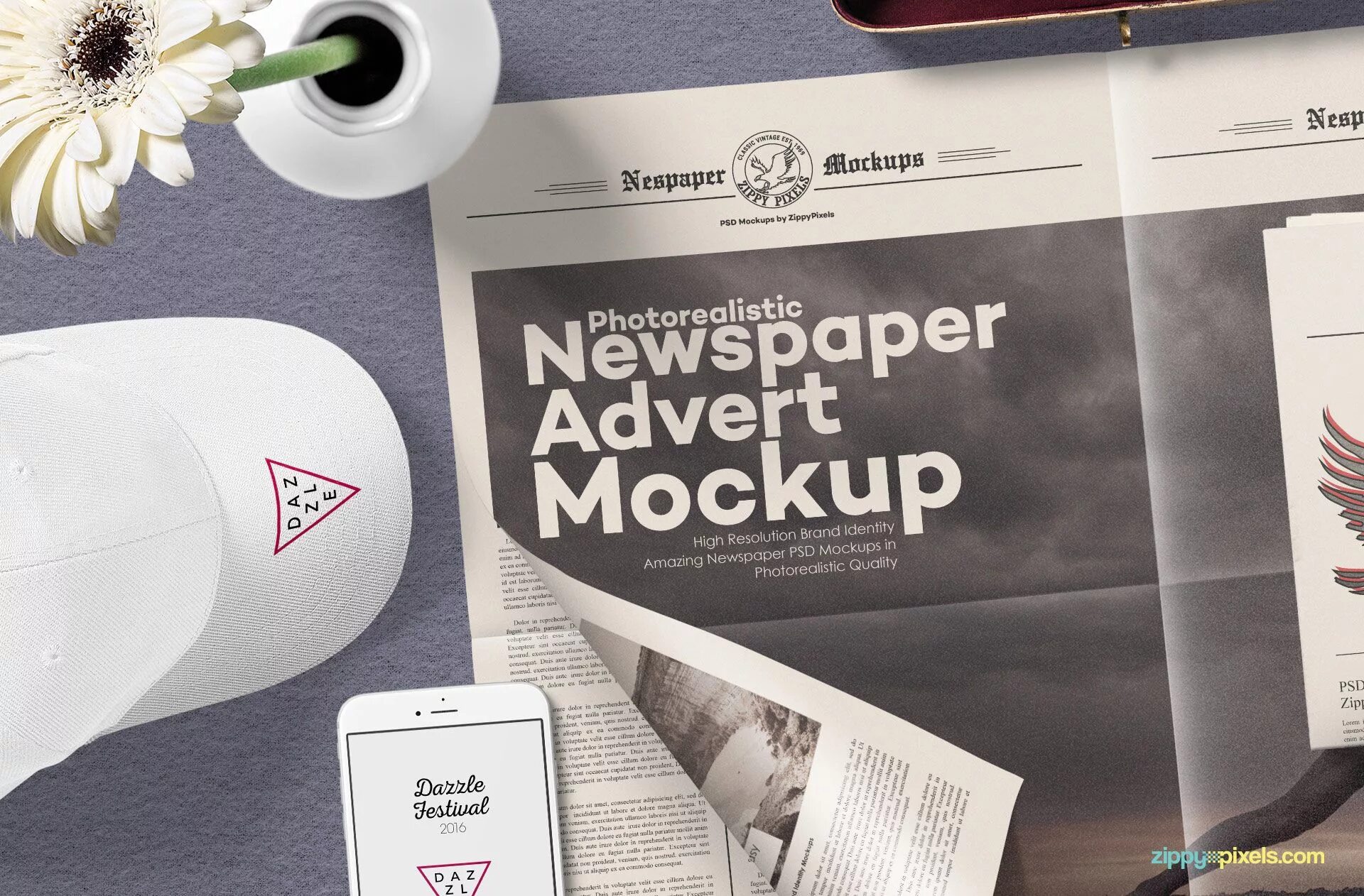 Mockup газета. Newspaper Mockup.