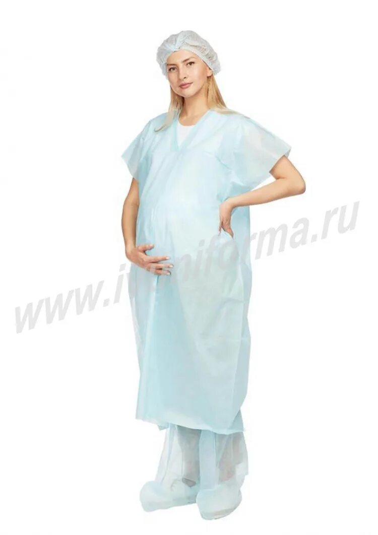 Рубашка для рожениц - пл.25 гол.110см без рук-в р.52-54