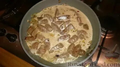 Печень в молоке на сковороде